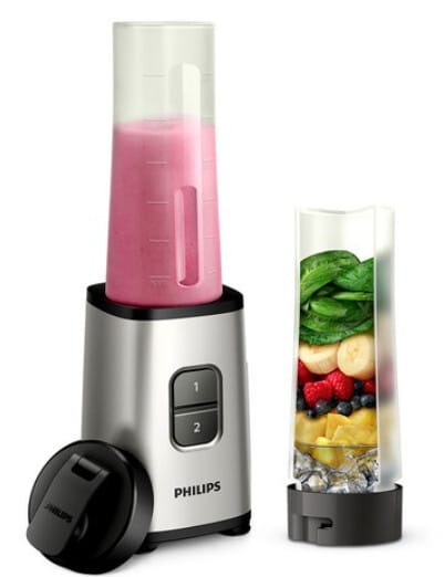 필립스 뉴 미니 블렌더 HR2604/80 리뷰 건강한 습관 1 필립스 뉴 미니 블렌더 HR2604/80은 350W 모터와 내구성 높은 스테인리스 칼날, 600ml 트라이탄 용기를 갖춘 콤팩트 블렌더입니다.